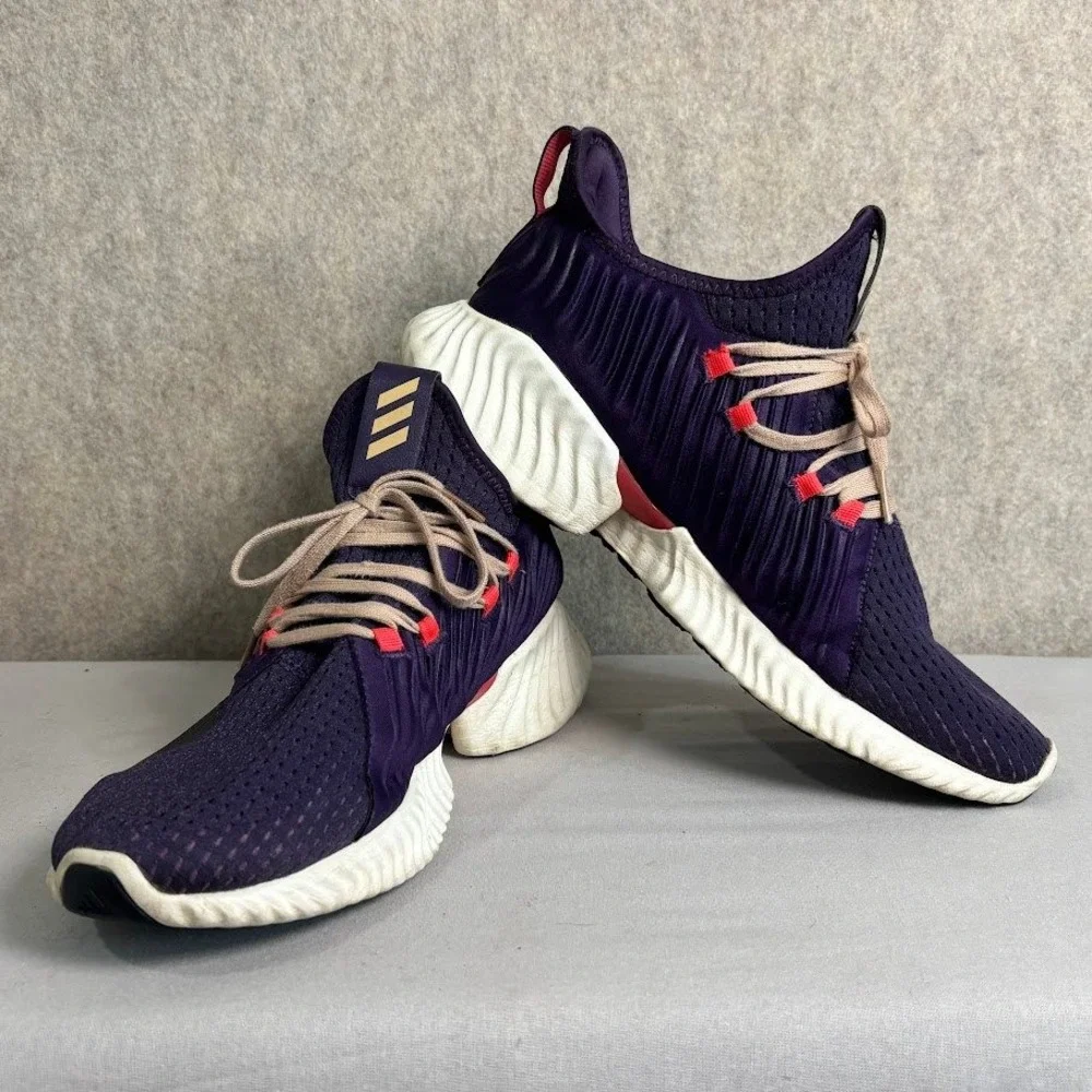 Adidas Alphabounce Beyond Mens 10.5 Purple Mesh Athletic Running Shoes‎ F35396